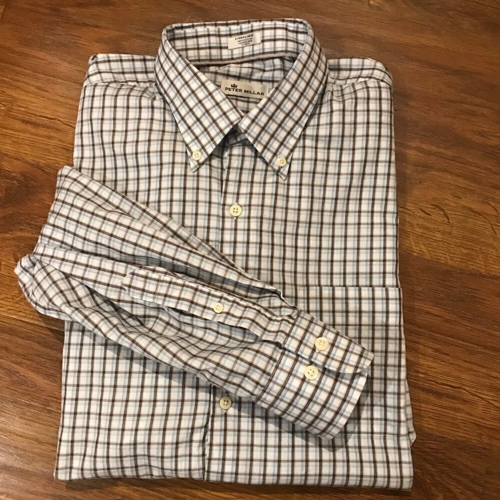 Peter Millar plaid button up shirt